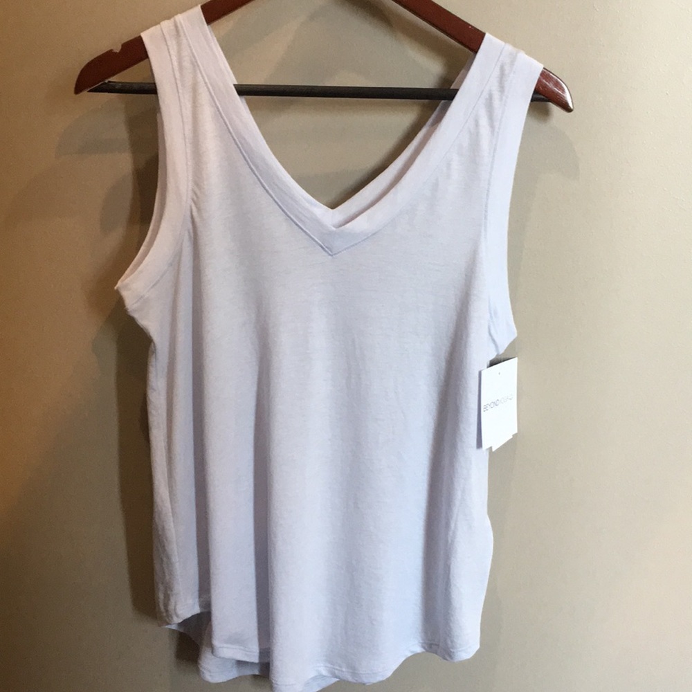 NWT Beyond Yoga deep v tank.  Pretty light blue